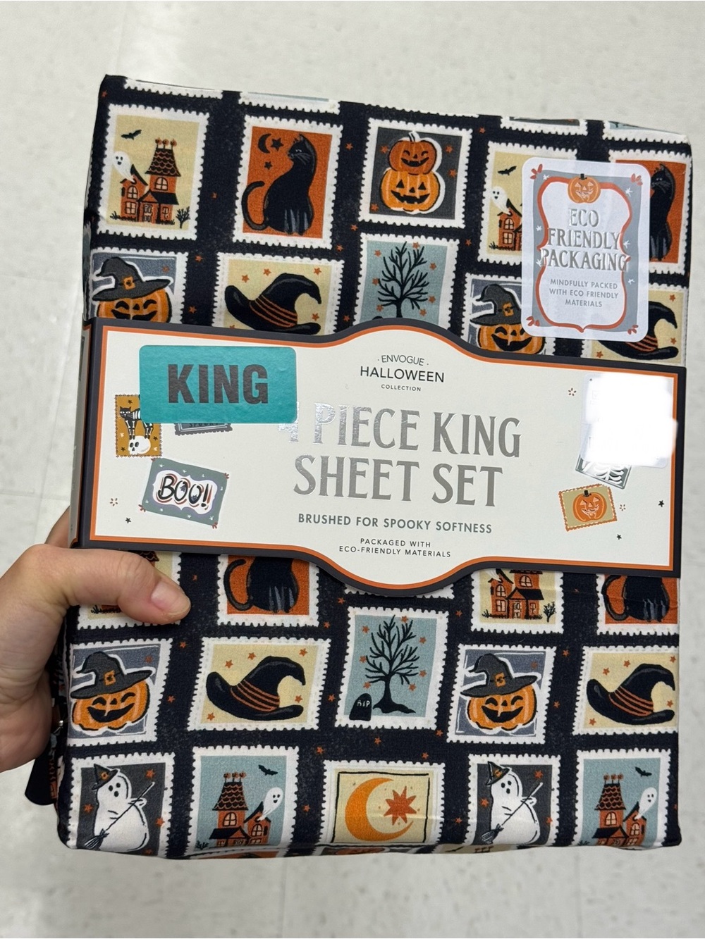 Envogue Halloween King Sheet Set - Black, Orange, Cream